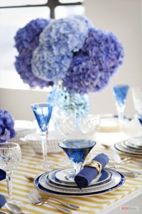 Decoraties bruiloft huwelijk blauw