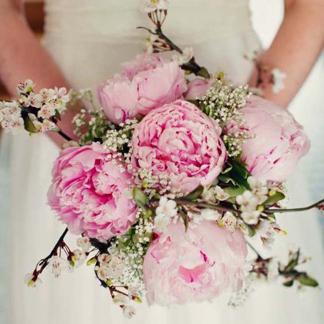 Bruidsboeket-roze-Pioenrozen